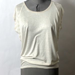 Mixed fabric top